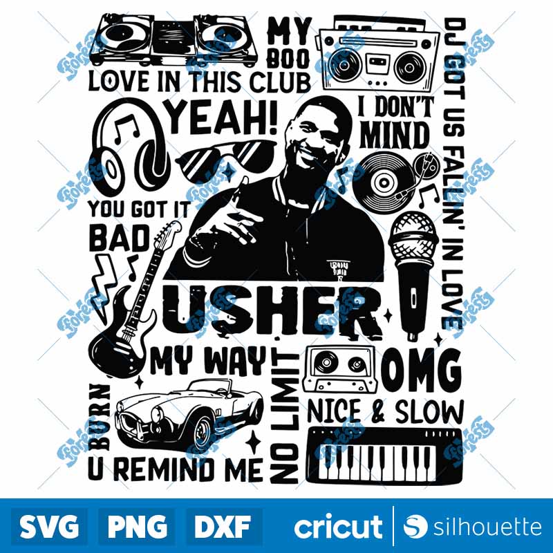 Usher Concert Pop Music Love
In This Club SVG