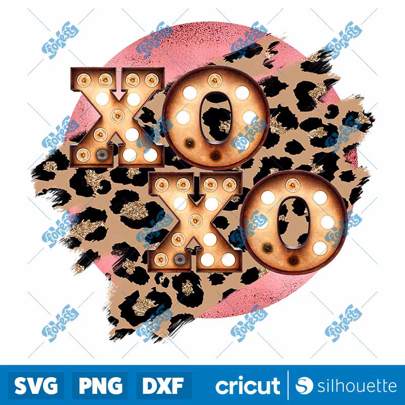 Valentine Leopard XOXO design