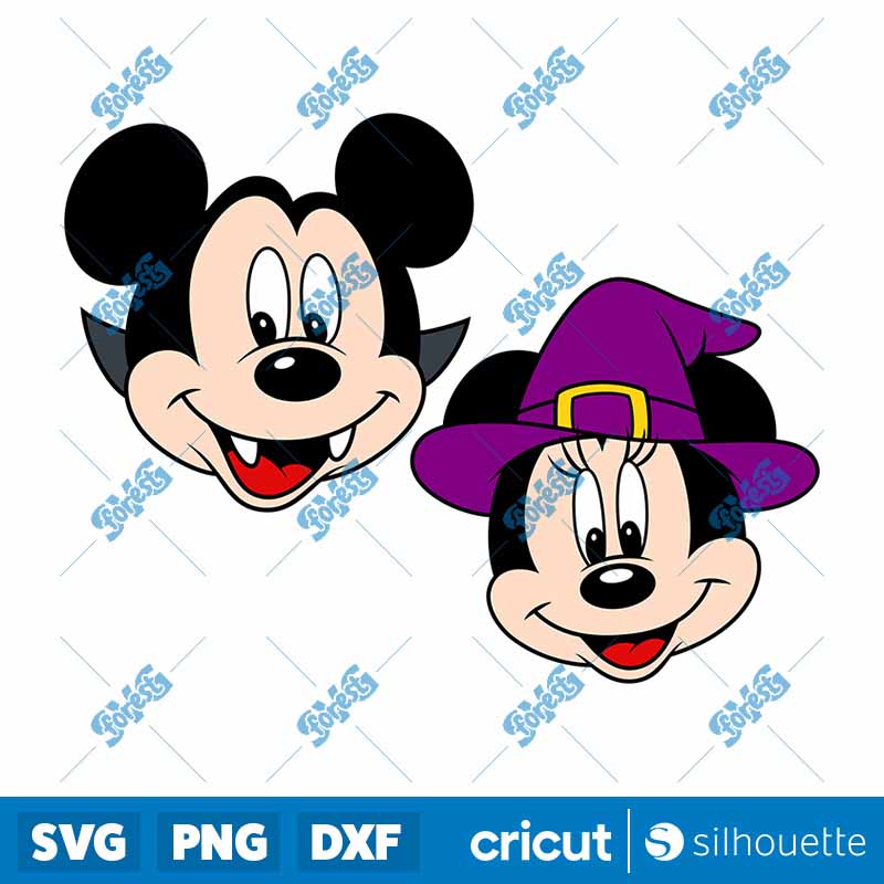 Vampire and Witch Ears Mickey
  Minnie Disney SVG