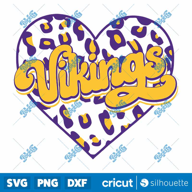 Vikings Heart Leopard SVG