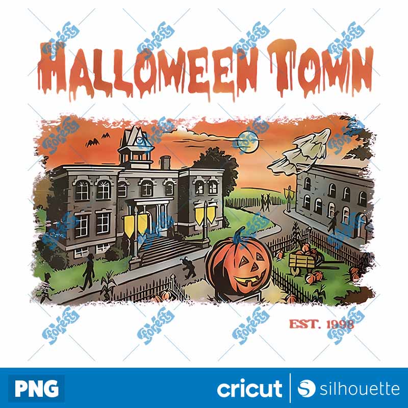 Vintage Halloween Town Est
1998 PNG