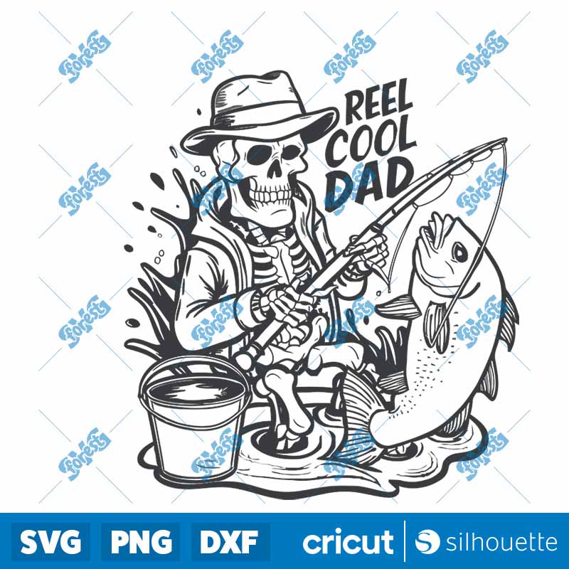 Vintage Reel Cool Dad Fishing
  SVG