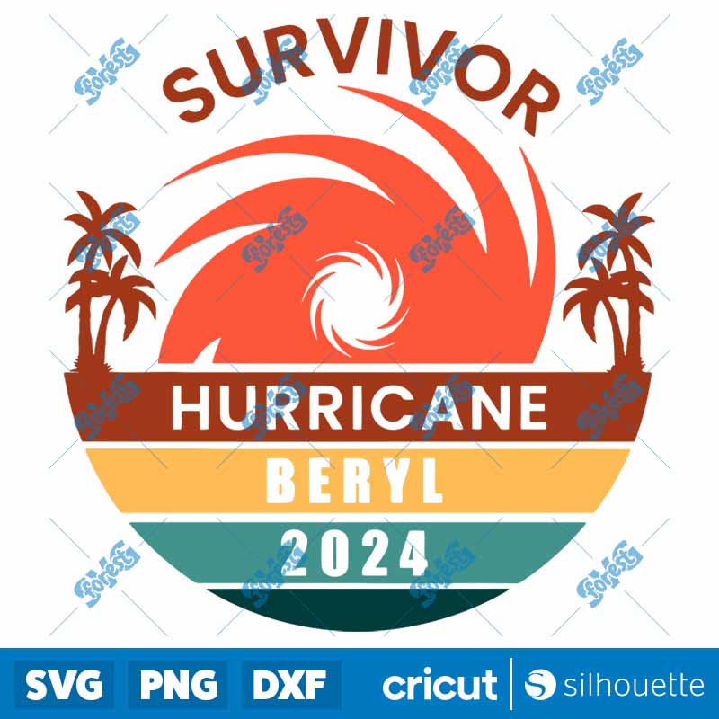 Vintage Survivor Hurricane
Beryl 2024 SVG