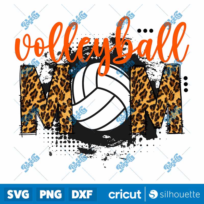 Volley Ball Mom Leopard PNG