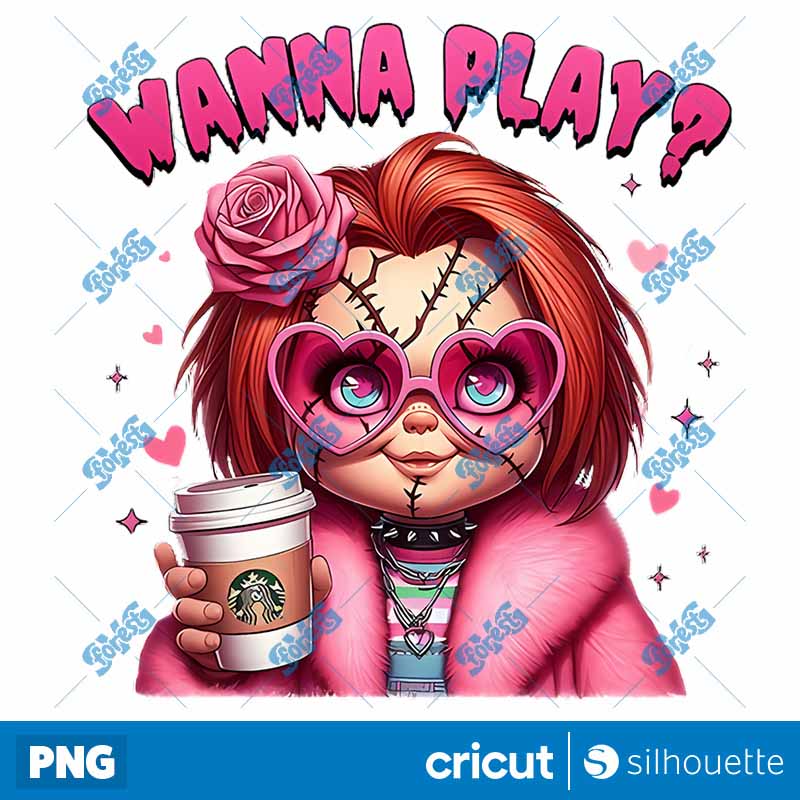 Wanna Play Pink Halloween PNG