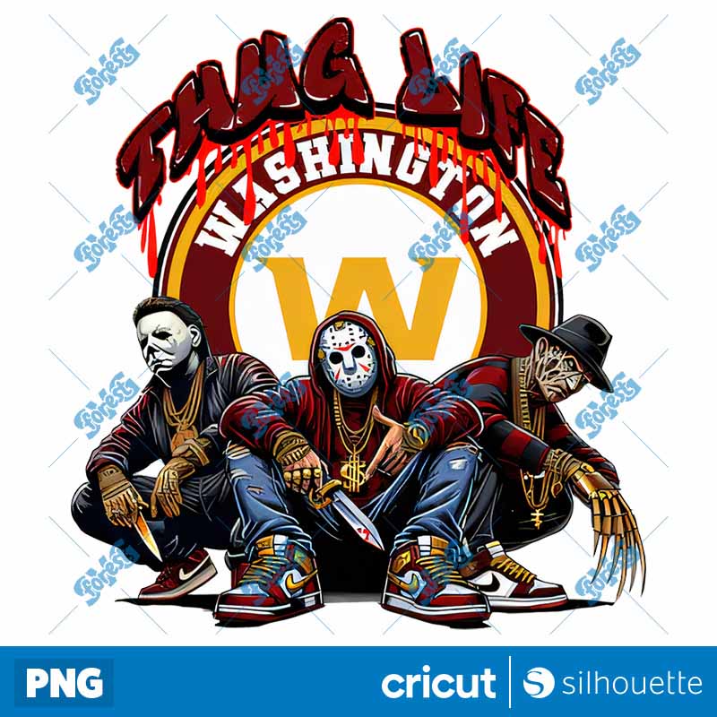 Washington Commanders Thug
  Life Horror NFL Football PNG