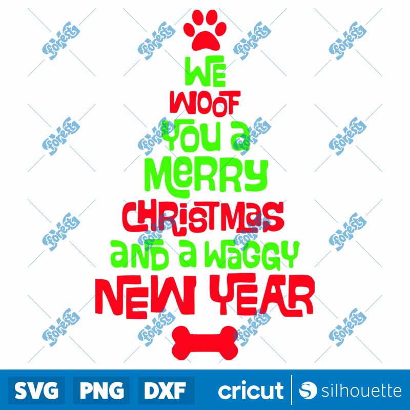 We Woof You A Merry Christmas
  SVG Funny Dog Christmas Holiday SVG File 2