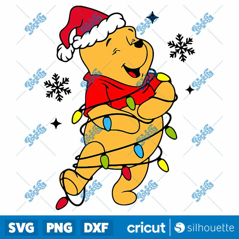 Winnie The Pooh Christmas SVG
  Pooh Bear Png Christmas Pooh Digital File Christmas Digital File Cricut Cut
  File