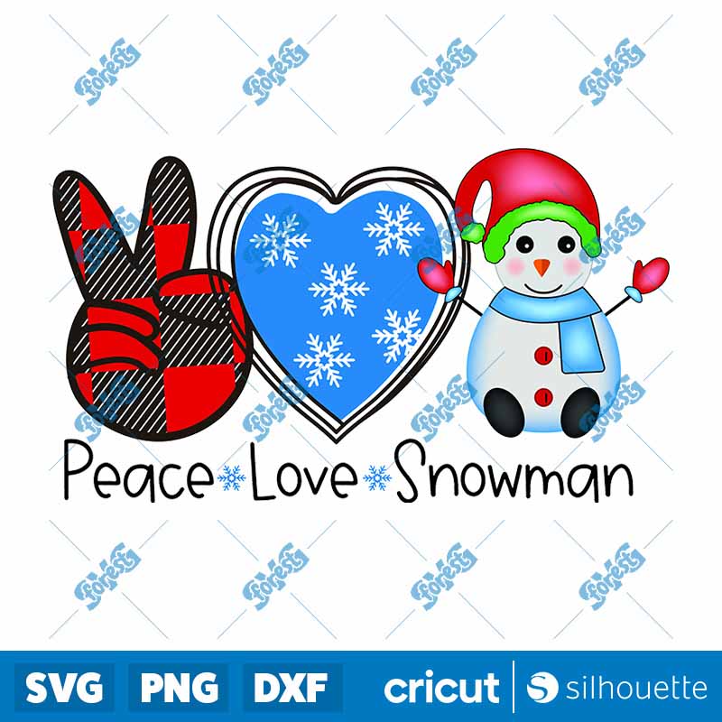 Winter Peace Love Snowman PNG