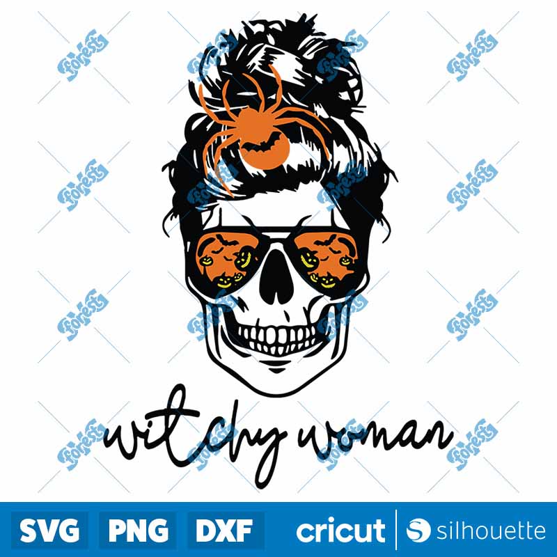 Witchy Woman Fall Skull Bun
  Spider SVG