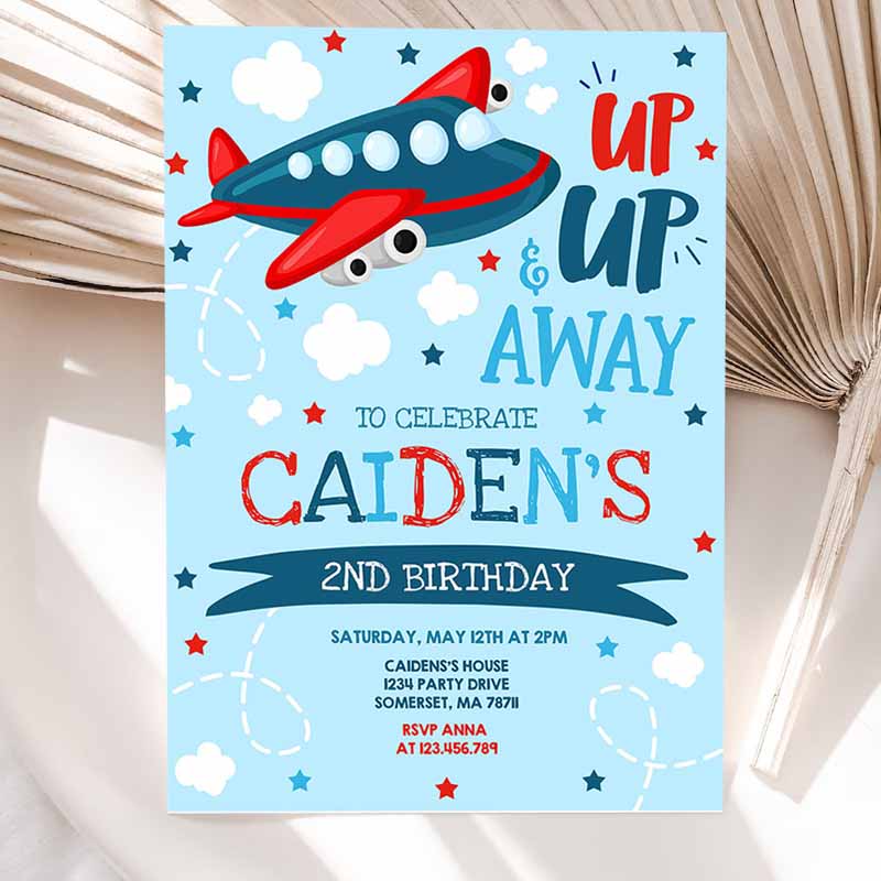 Airplane Kids Birthday Invitation, Airplane Kids Birthday Party, Plane Party, Aircraft Kids Birthday Party, Airplane Kids Birthday