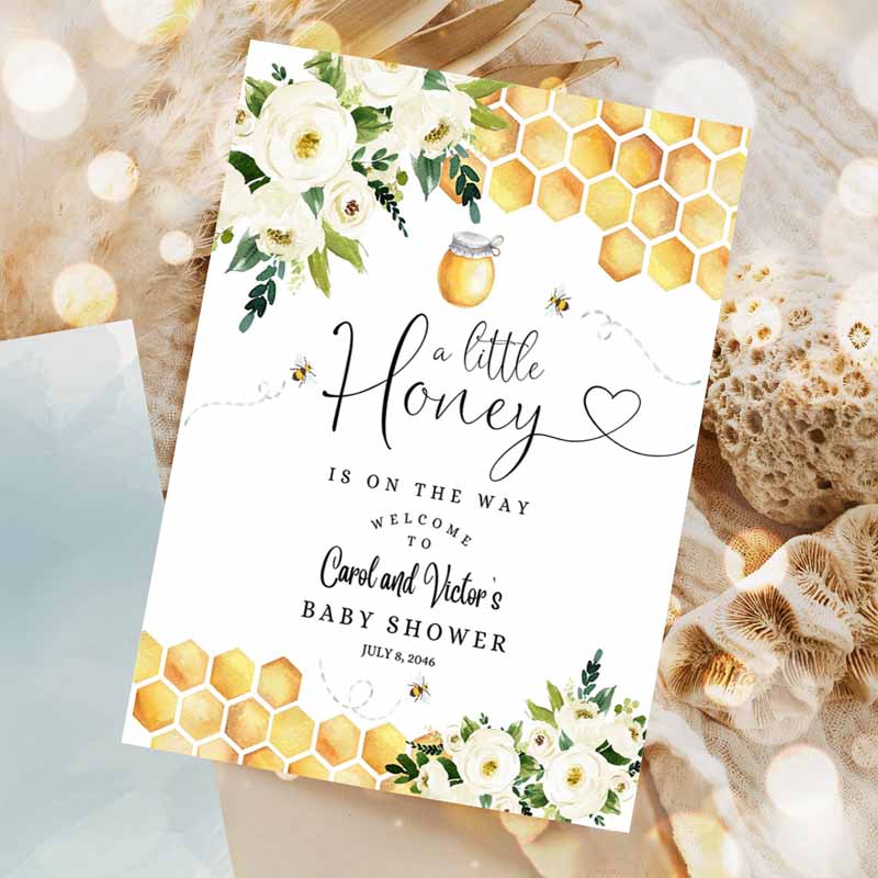 Bee A Little Honey Baby Shower Baby Sprinkle Welcome Sign, Yard Sign