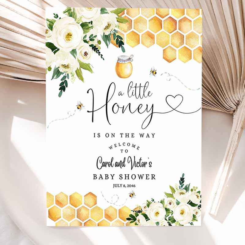 Bee A Little Honey Baby Shower Baby Sprinkle Welcome Sign, Yard Sign