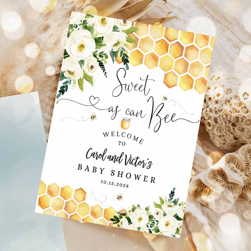 Bee Sweet As Can Bee Baby Shower Baby Sprinkle Welcome Sign, Yard Sign