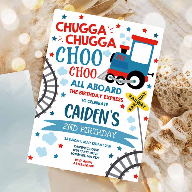 Chugga Chugga Choo Choo Train Kids Birthday Invitation, Chugga Chugga Choo Choo Party, Choo Choo Train Party