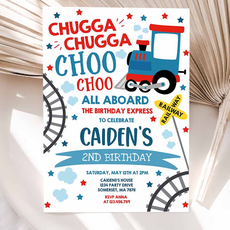 Chugga Chugga Choo Choo Train Kids Birthday Invitation, Chugga Chugga Choo Choo Party, Choo Choo Train Party