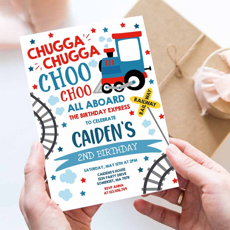 Chugga Chugga Choo Choo Train Kids Birthday Invitation, Chugga Chugga Choo Choo Party, Choo Choo Train Party