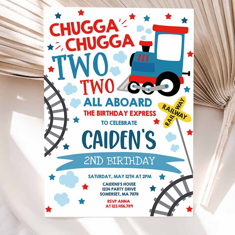 Chugga Chugga Two Two Train Kids Birthday, Chugga Chugga Choo Choo Party, Two Two Train Party