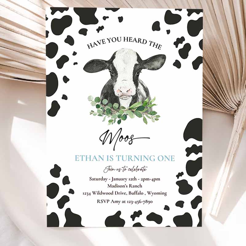 Cow Kids Birthday, Have You Hearde Moos Kids Birthday Party, Boy Cow Ranch Farm Kids Birthday Party