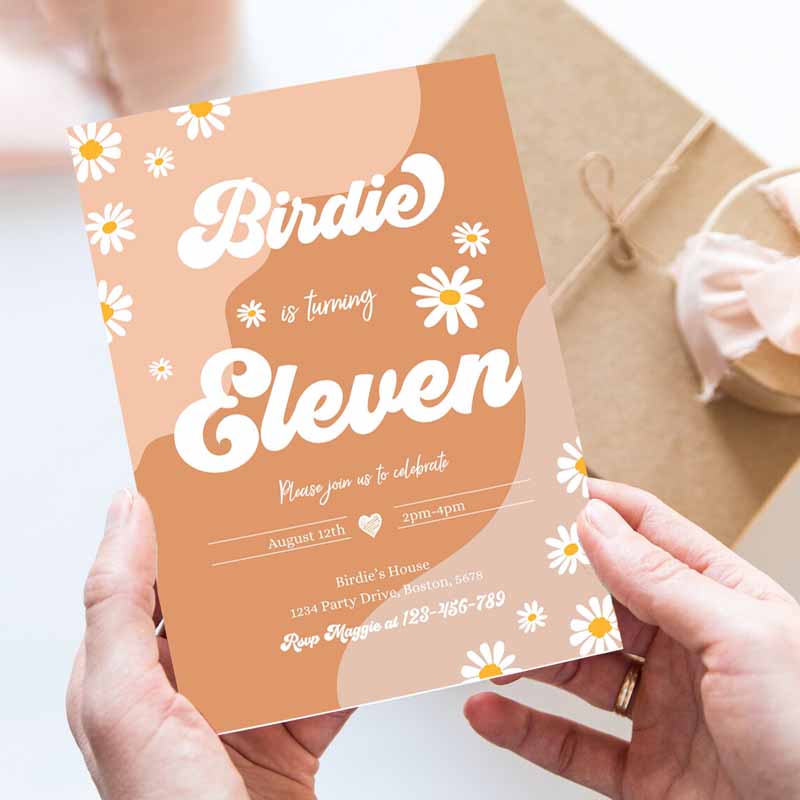 Daisy Kids Birthday, Five Is A Vibe Invitation, Boho Hippie Groovy Floral 's Kids Birthday Party