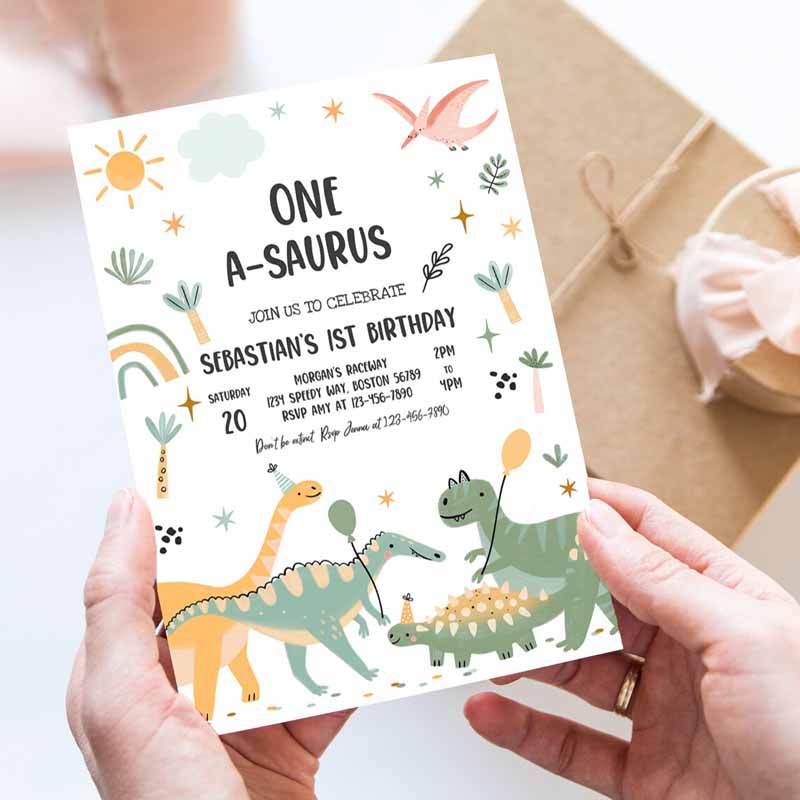 One-A-Saurus Dinosaur Kids Birthday Party, Dinosaur T-Rex Kids Birthday Party, Jurassic Dino Kids Birthday Party