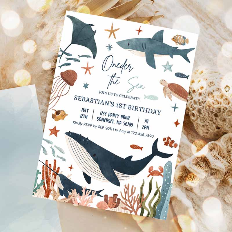 ONEder The Sea Kids Birthday, Under The Sea Kids Birthday, Whale Shark Sea Life Party