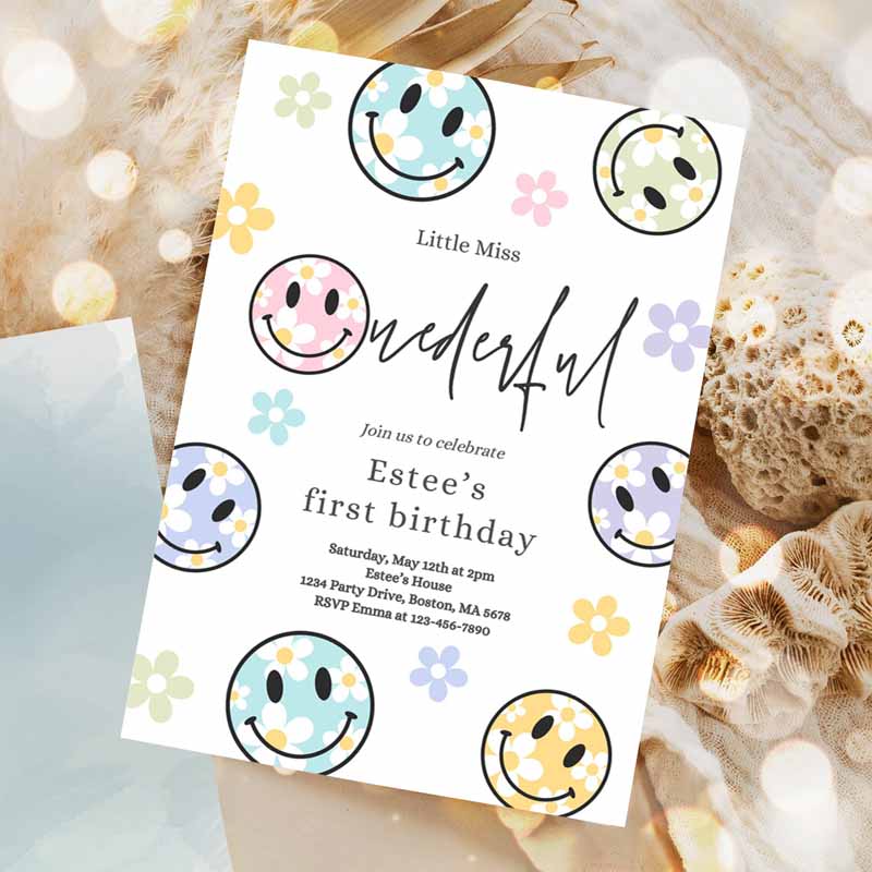 Smiley Daisy Face Kids Birthday Party Daisy Little Miss Onederful Kids Birthday, Happy Face Party