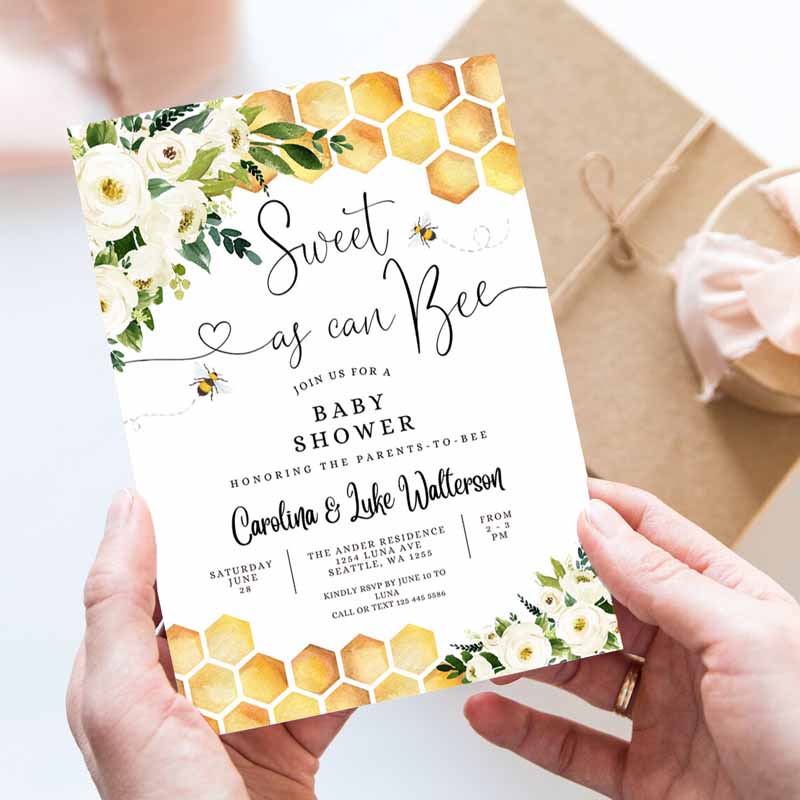 Sweet As Can Bee Baby Shower Invitation, Gender Neutral Mommy to Bee Shower