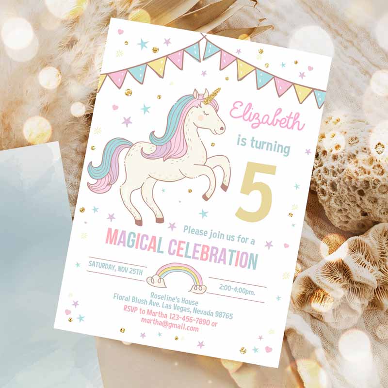 Unicorn Invitation, Unicorn Party, Unicorn Kids Birthday Unicorn