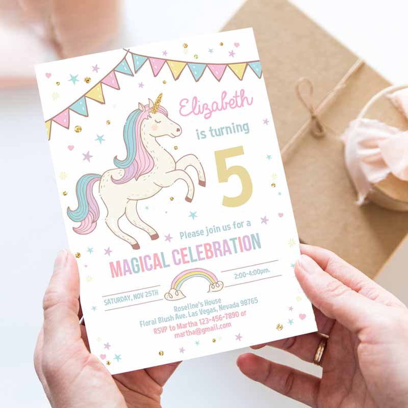 Unicorn Invitation, Unicorn Party, Unicorn Kids Birthday Unicorn