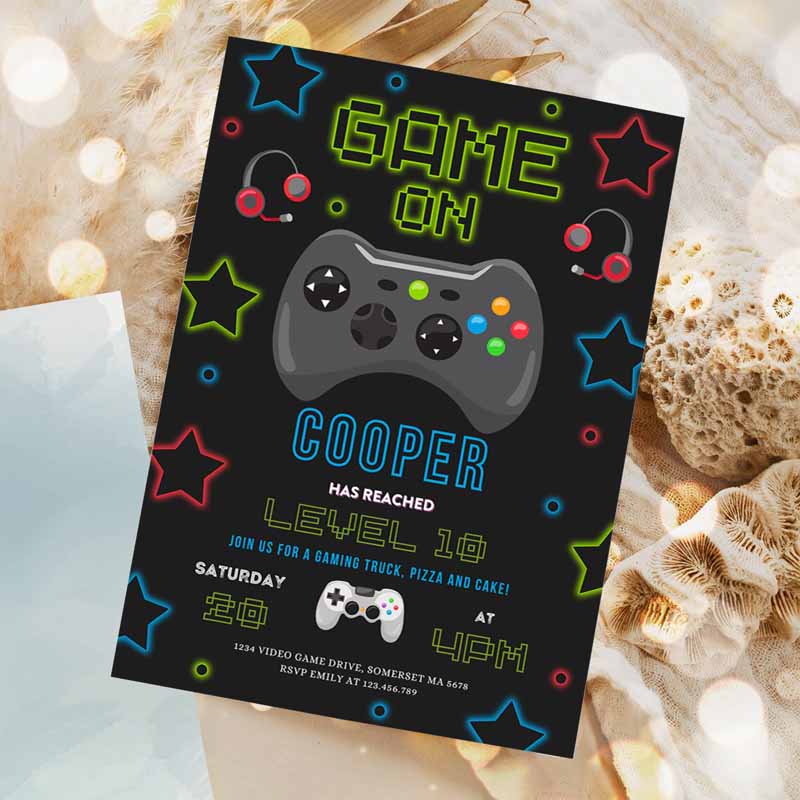 Gaming Invitation, Video Game Invitation, Video Game Kids Birthday Invitation, Gaming Kids Birthday Party, Video Gaming Invitation