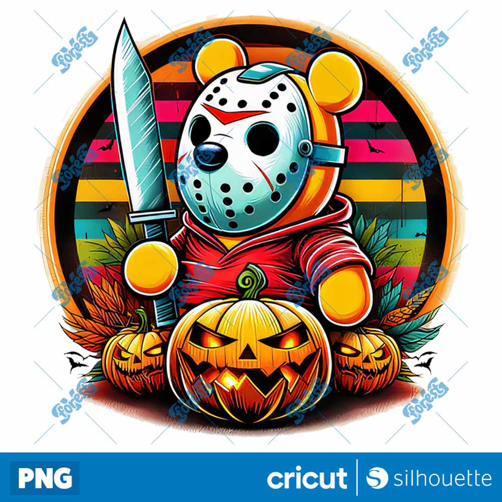 Angry Pooh Halloween Cartoon
  Horror PNG