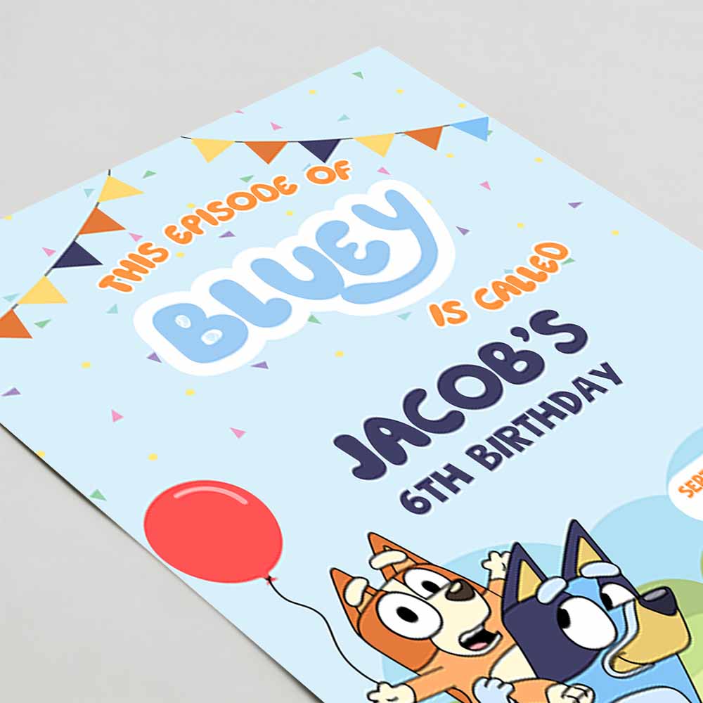 Bluey Birthday Invitation, Template, Bluey Party Digital Invitation, Boy Party Printable Invite