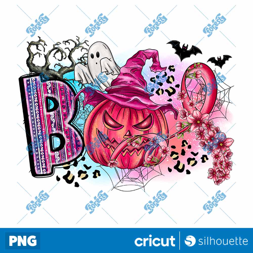 Boo Breast Cancer Halloween
  PNG