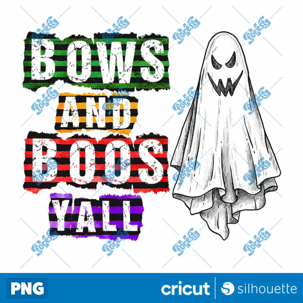 Bows And Boos Yall Halloween
  PNG