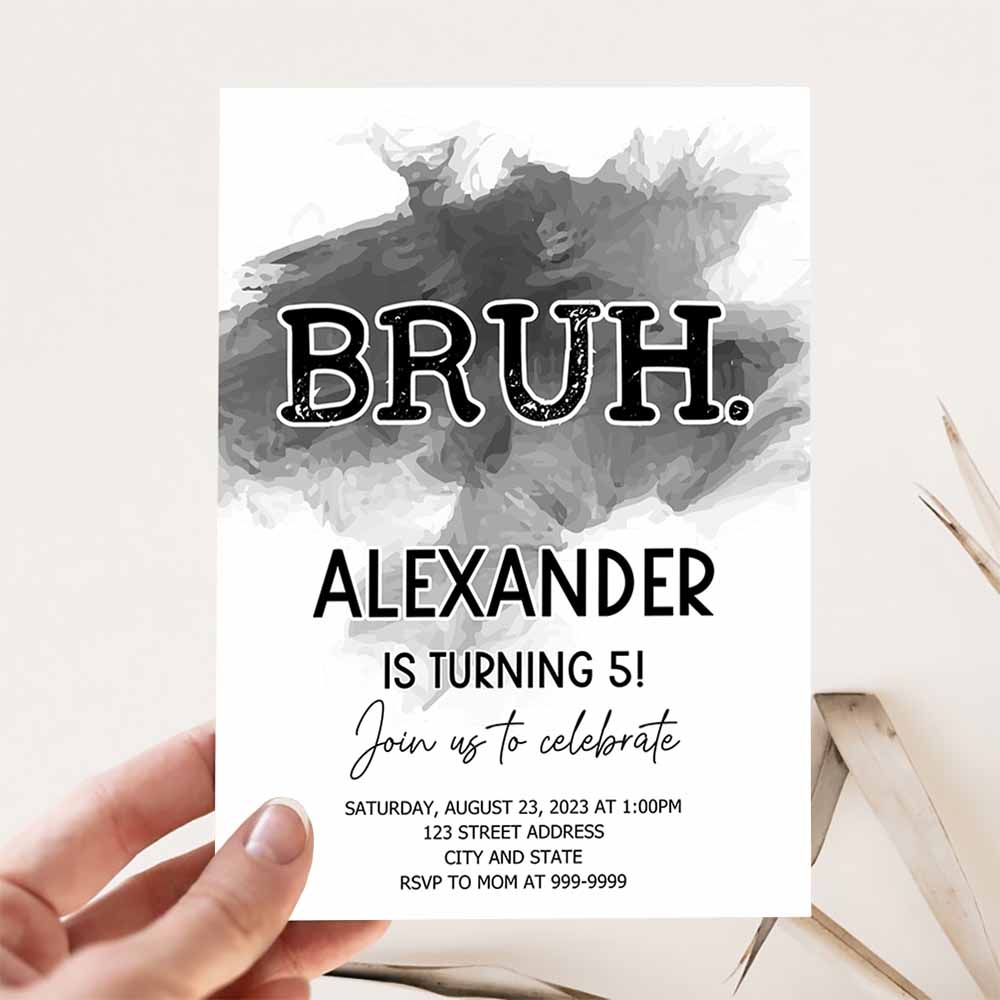 Bruh Birthday Invitation, Bruh Invite, Bruh Invitation, Bruh Birthday