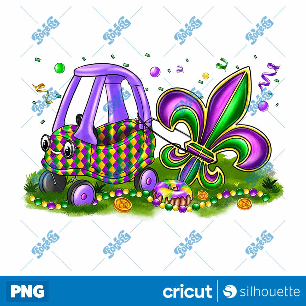 Child Car Mardi Gras PNG