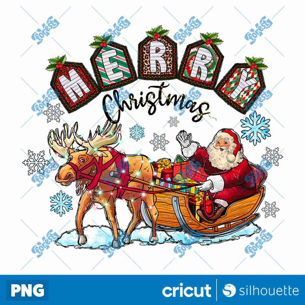 Christmas Santa Sleigh PNG