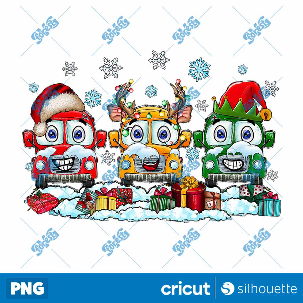 Christmas School Bus PNG