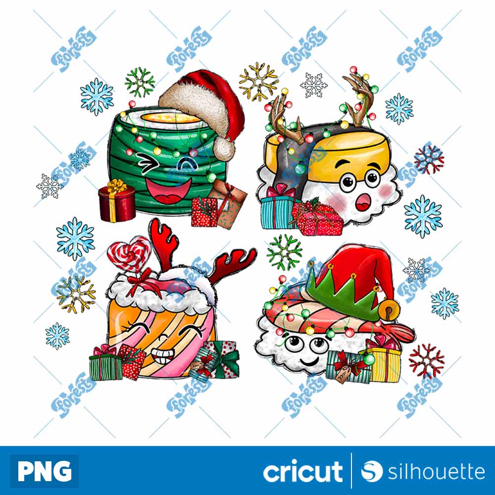 Christmas Sushi Cute PNG