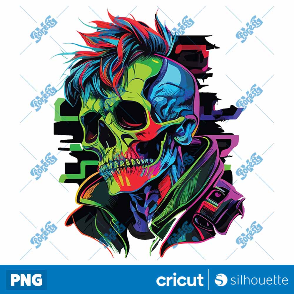 Colorful Skull PNG