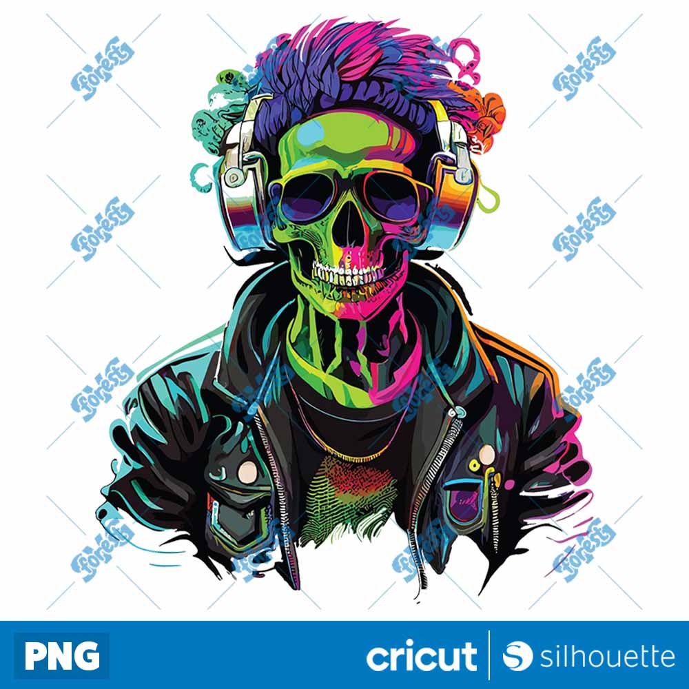 Colorful Skull PNG