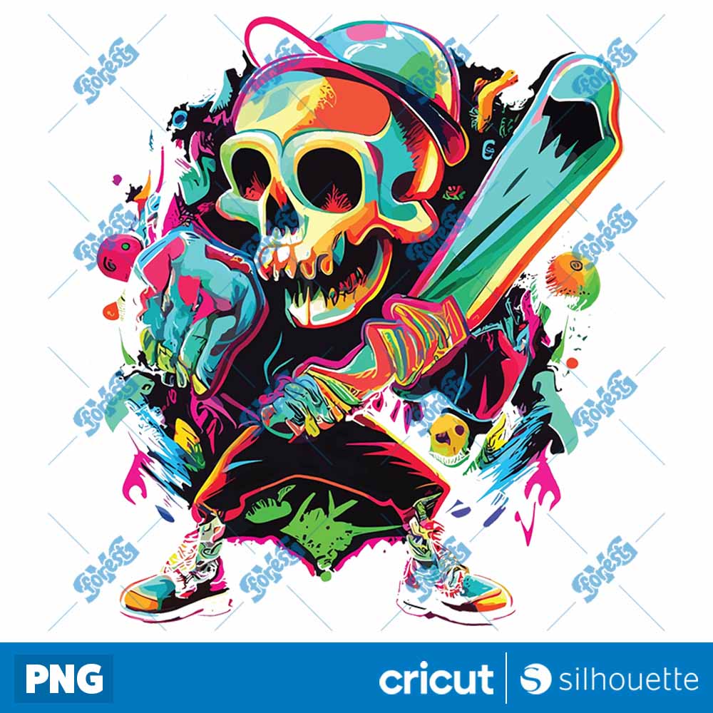 Colorful Skull PNG