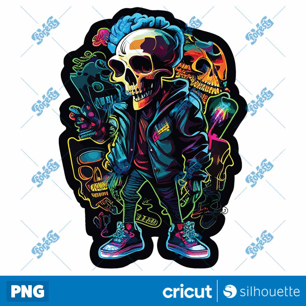 Colorful Skull PNG