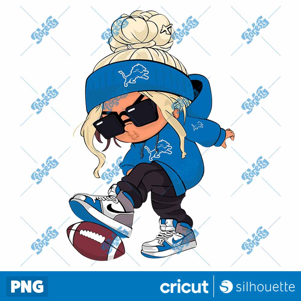 Detroit Lions Cool Girl NFL
  Football Teams PNG