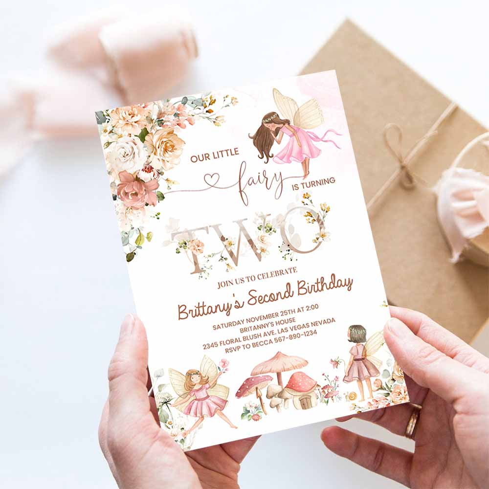 Fairy Birthday Invitation Wildflower Garden Fairy Floral Birthday Invite Butterfly Magical