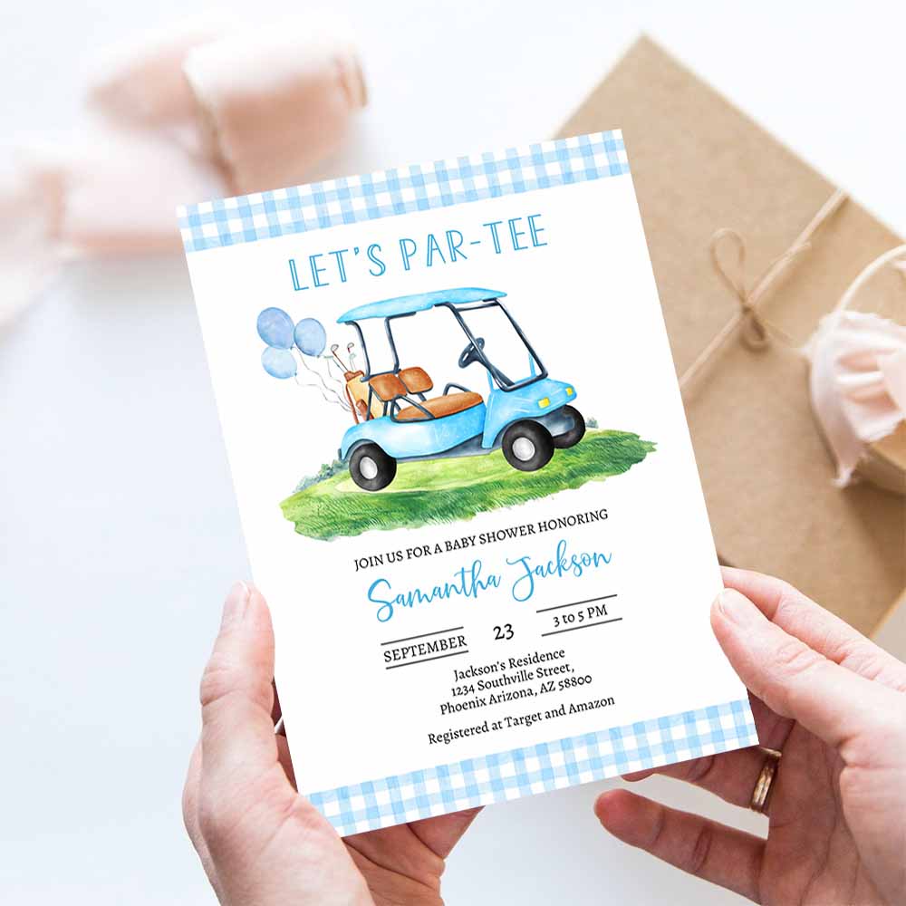 Golf baby shower invitation, Let's Par-Tee Baby Shower invitation, Golf Invitation