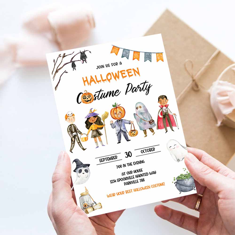 Halloween Invitation, Halloween Party Invitation, Halloween Birthday Invitation, Halloween Costume Party Invitation