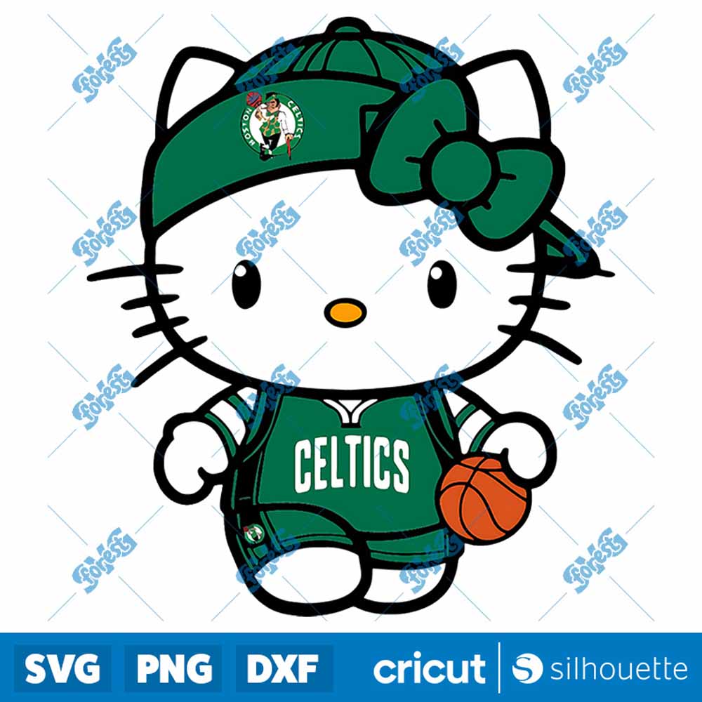 Hello Kitty Boston Celtics NBA
  Basketball SVG