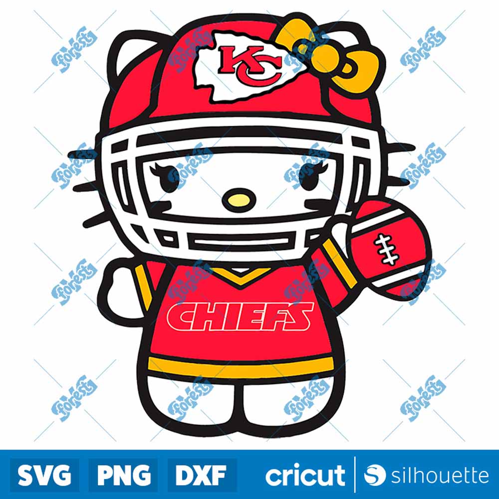 Kitty Kawaii Sports Chiefs
  Football SVG